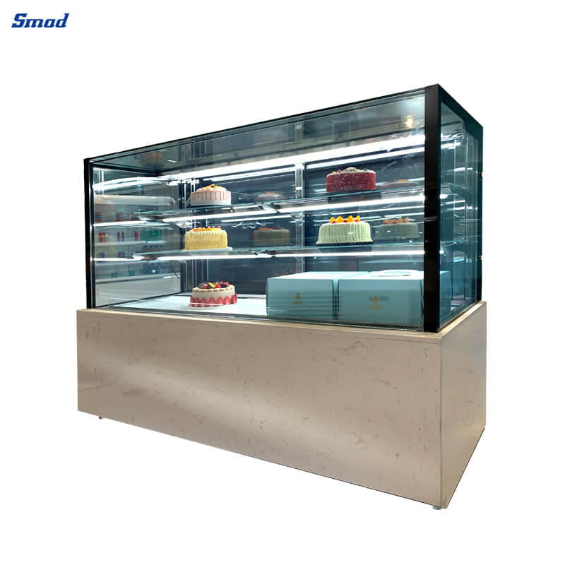Smad Cake Display Cabinet Case with Marble Base