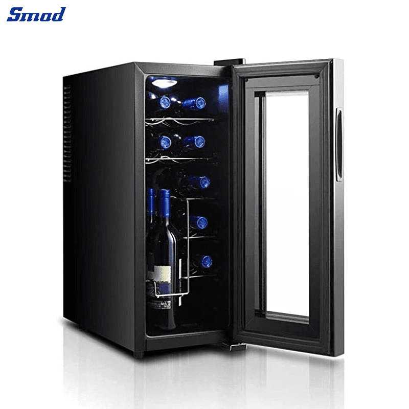 
Smad Small Black Built-in Wine Fridge Cooler with Interior Soft LED light
